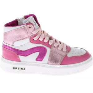 Hip H1665 leren sneakers roze/wit