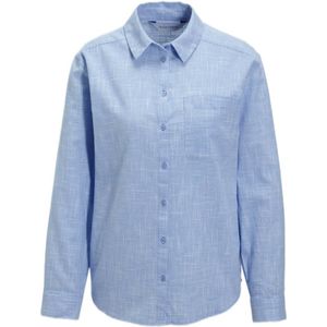 anytime blouse met klassieke kraag blauw/wit