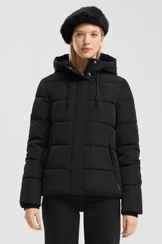 Q/S designed by - Gewatteerde Jas - Zwart - Met Capuchon