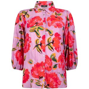 JANSEN Amsterdam gebloemde blouse MANOU roze/ rood/ groen