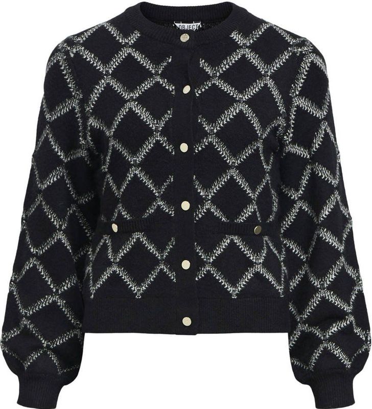 OBJECT vest zwart gebreid