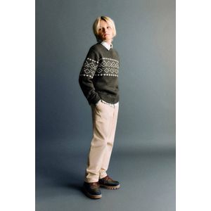 Mango - Kids - Casual Broek - Beige - Lange Lengte - Elastische Tailleband