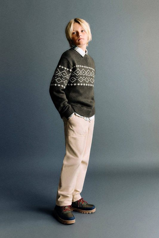 Mango - Kids - Casual Broek - Beige - Lange Lengte - Elastische Tailleband