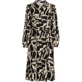 ONLY blousejurk ONLHALIA met all over print en ceintuur zwart/offwhite