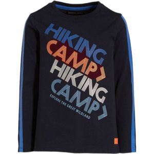 Orange Stars longsleeve Niel met tekstopdruk donkerblauw