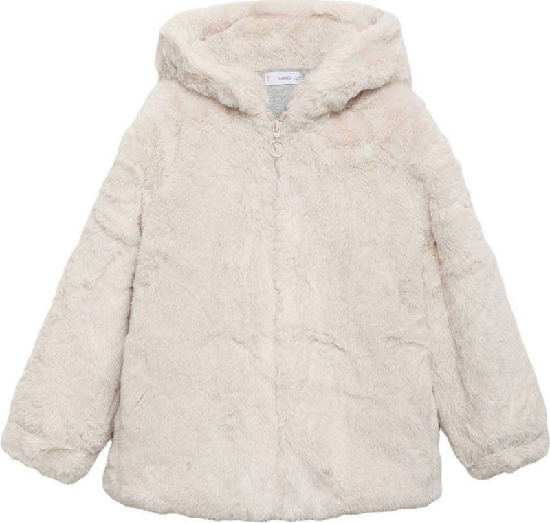 Mango Kids faux fur jas beige