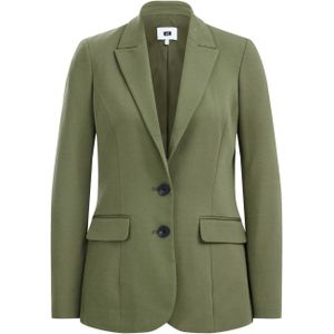 WE Fashion jersey getailleerde blazer groen