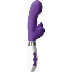 Luna Oplaadbare Siliconen Rabbit Vibrator met Clitorale Stimulatie Ares - 10 Snelheden - Paars