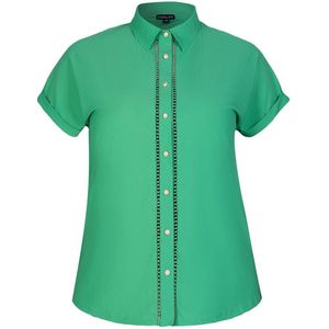 Exxcellent blouse Jacinta van travelstof groen