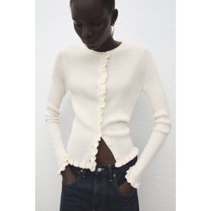 Mango gebreid vest ecru