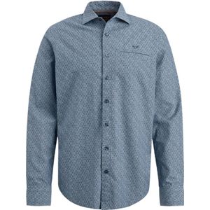 PME Legend slim fit overhemd met all over print blauw