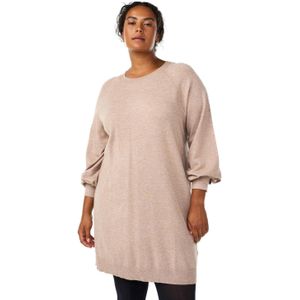 Zizzi - Caella - Gebreide Jurk - Poederroze - Korte Lengte