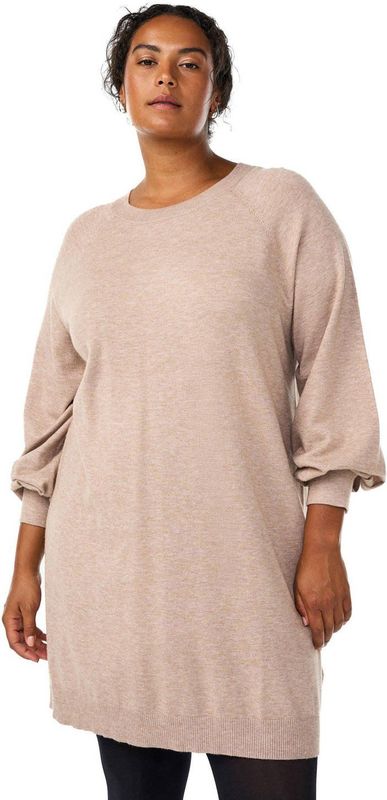 Zizzi - Caella - Gebreide Jurk - Poederroze - Korte Lengte