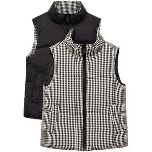 Mango Kids geruite reversible bodywarmer zwart/wit