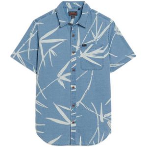 Superdry regular fit overhemd met all over print blauw