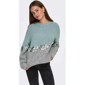 Only - Onlmaine Life Ls Sequin Block - Gebreide Trui - Arona/sliver Seq