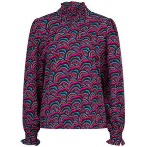 Lofty Manner top met all over print roze/zwart/blauw