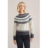 WE Fashion - Gebreide Trui - Greige - Regular Fit
