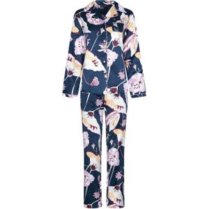 Pastunette Deluxe satijnen pyjama donkerblauw/roze