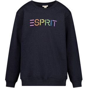 ESPRIT sweater met logo donkerblauw