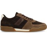 Manfield - Suède Sneakers - Bruin - Casual Schoenen