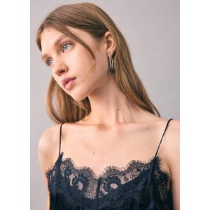 MANGO TEEN fluwelen spaghettitop marineblauw