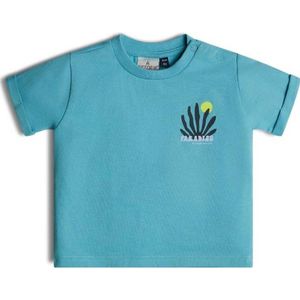 Retour Mini T-shirt Pepijn met backprint aquablauw