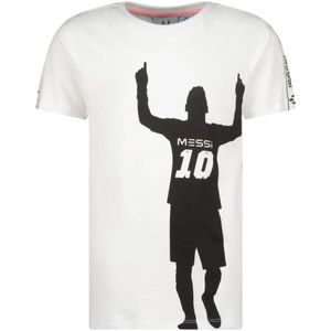 Messi T-shirt Naope met printopdruk wit/zwart