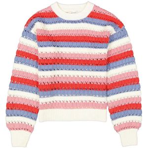 Garcia gestreepte sweater wit/blauw/roze