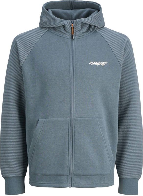 JACK&JONES - JJTHATCHER - Hoodie - Zwart - Ritssluiting - Lange Mouwen