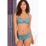 Lascana - Hipster Luciana - Adria-blauw - Slips - Fijne subtiel transparante kant in bloemige look