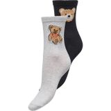 ONLY - ONLTEDDY - Sokken - Zwart/Grijs - Set van 2