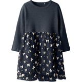 NAME IT - NMFROSALLY - Jurk - Navy - Goud - Korte Mouwen