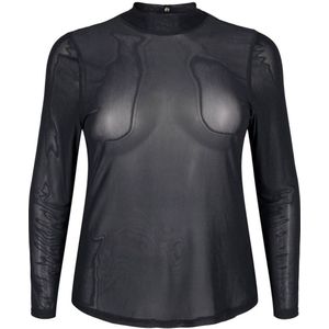 Zizzi mesh top zwart