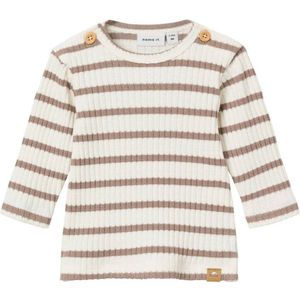 NAME IT BABY baby gestreepte longsleeve NBNOHOORAY offwhite/bruin