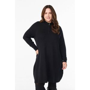 Zizzi jurk met col zwart