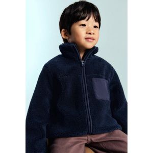 Mango Kids teddy jas donkerblauw