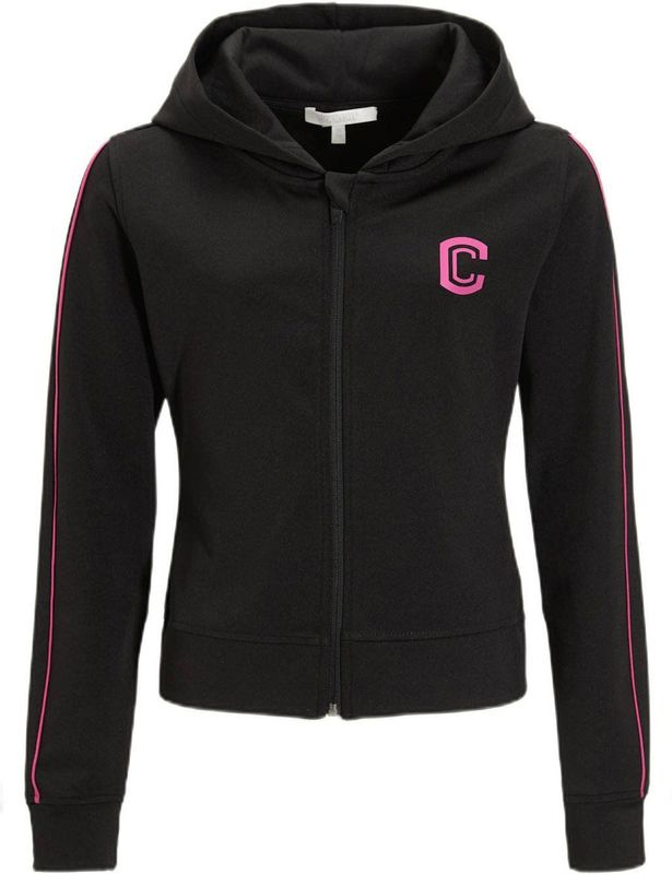 Coolcat vest met contrastbies Lara zwart