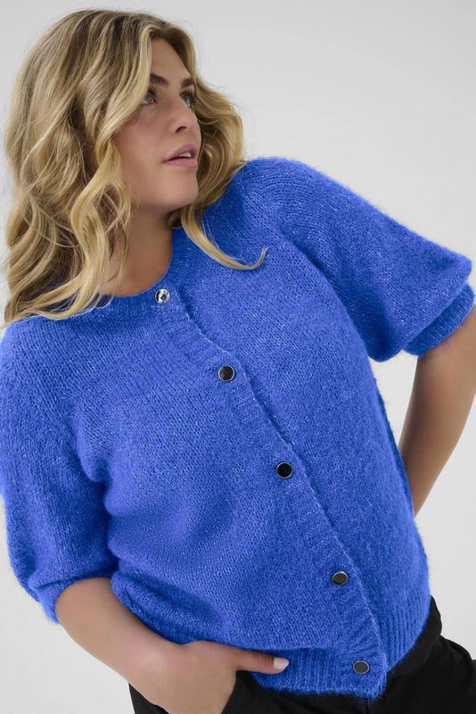 Kaffe Curve gebreid vest blauw