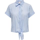 ONLY gestreepte blouse ONLTUNI blauw/ wit