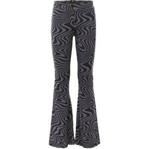 LOOXS 10sixteen flared broek met all over print grijs/donkergrijs