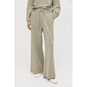 Mango wide leg regular waist joggingbroek lichtkaki