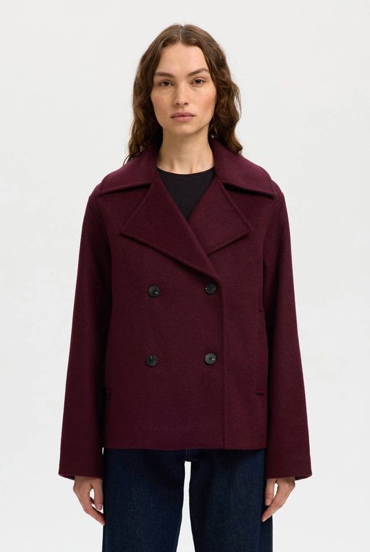 SELECTED FEMME manteljas donkerrood