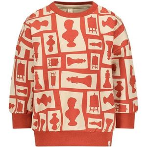 The New Chapter sweater Bowe met all over print rood/ecru