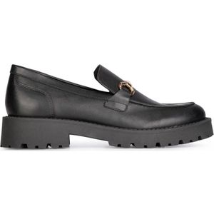 PS Poelman Lein Chunky Leren Loafers met Geps Zwart