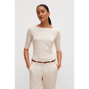 comma gestreepte top beige/wit