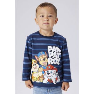 NAME IT MINI Paw Patrol longsleeve donkerblauw gebreid