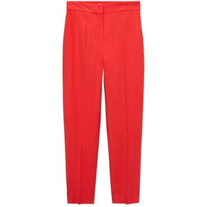 Mango cropped straight fit pantalon rood