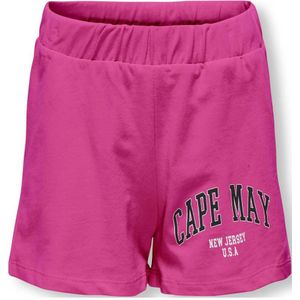 KIDS ONLY GIRL regular fit sweatshort KOGAMANDA met tekst fuchsia