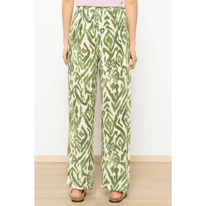 LOLALIZA relaxed broek met all over print groen,ecru